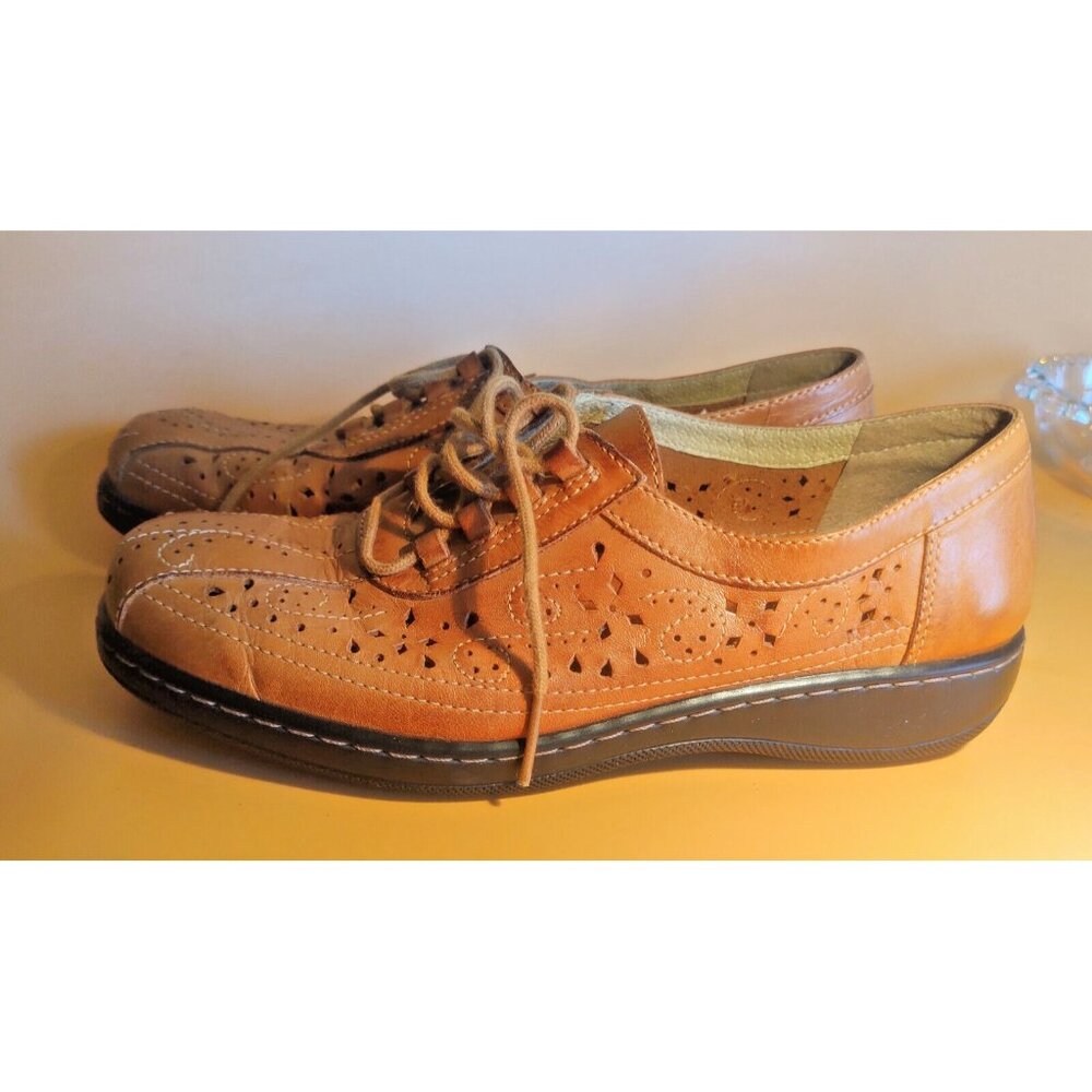Brazil Leather Womens Laced Loafers by Zolta Size 8 1/2 Medium Hand Made